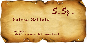 Spinka Szilvia névjegykártya